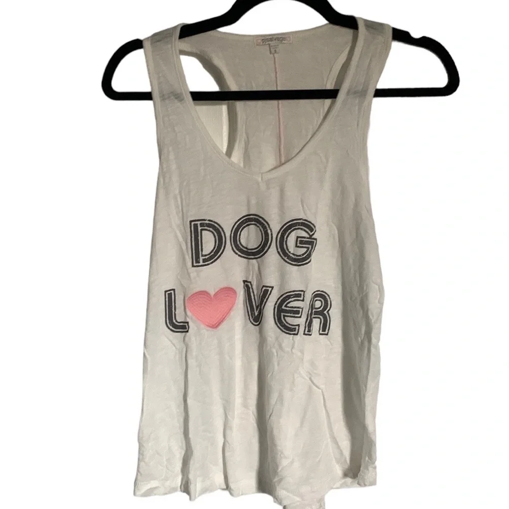 PJ Salvage Dog Lover White Tank Top US Size Small - Picture 1 of 6
